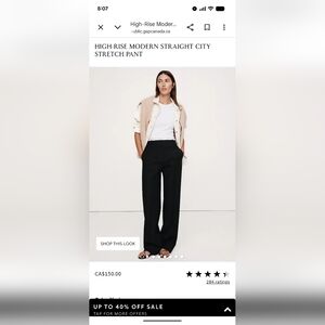 Banana Republic High Rise Straight Leg Pants - Black